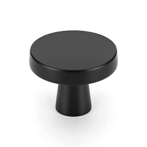 OYX Black Knobs, 6 Pack Black Cabinet Knobs for Round Kitchen Cabinet Hardware Black Dresser Drawer Knobs Matte Black Cabinet Knobs Zinc Alloy Cabinet Door Knobs, Black Hardware for Cabinets